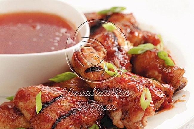 Grilled Peach BBQ Chicken Wings
