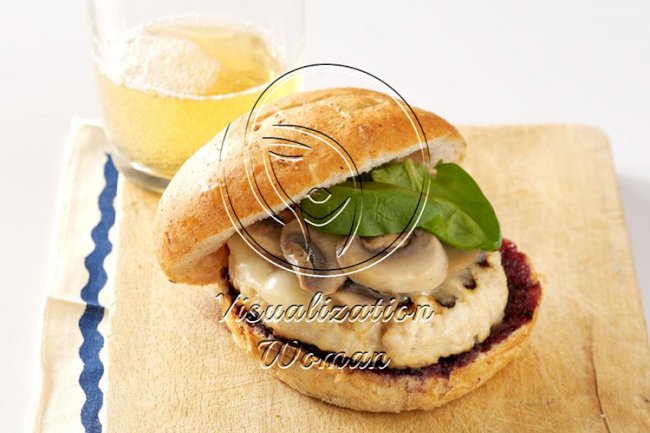 Turkey Burgers with Blueberry BBQ Sauce