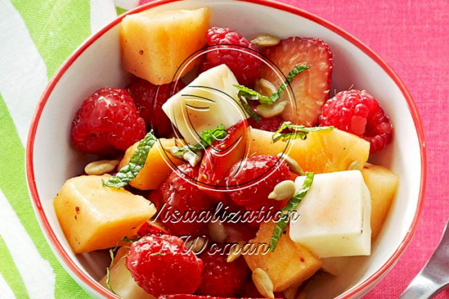 Sunny Strawberry & Cantaloupe Salad