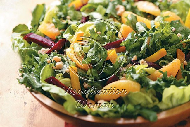 Beet Salad with Orange-Walnut Dressing