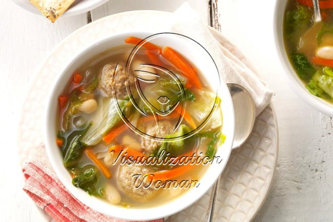 White Bean Soup with Meatballs