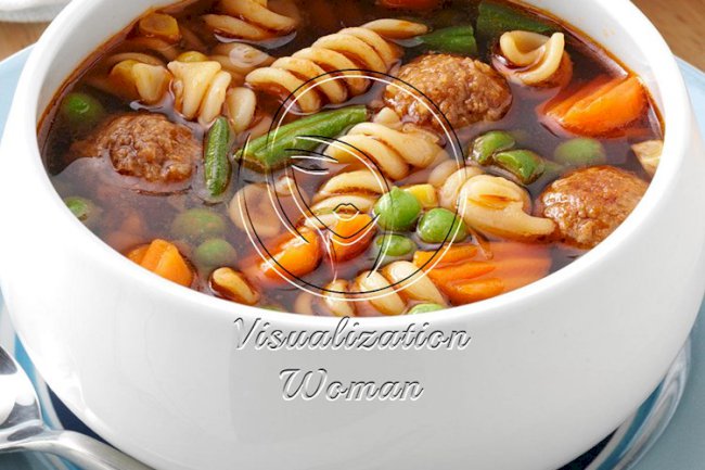 Veggie Meatball Soup for 3