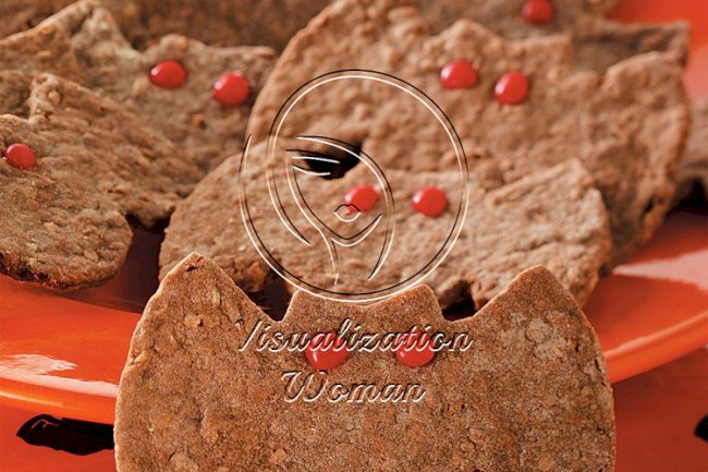 Chocolate-Oat Bat Cookies