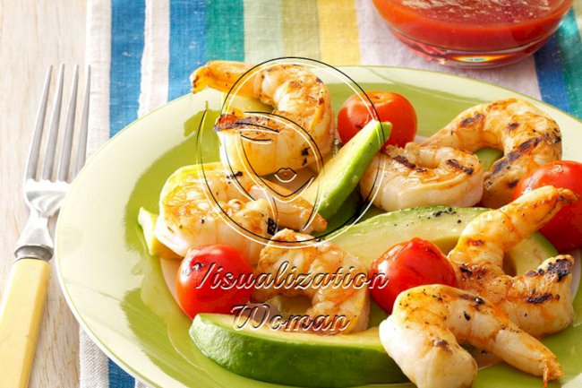 Grilled Shrimp & Tomato Salad
