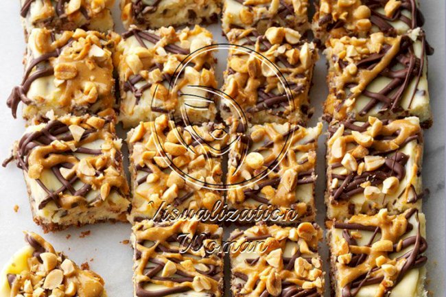 Gluten Free Peanut & Chocolate Chip Cheesecake Bars
