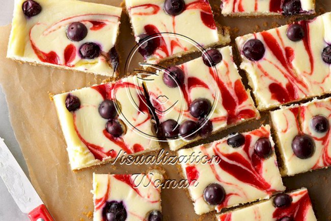 Red, White & Blue Cheesecake Bars