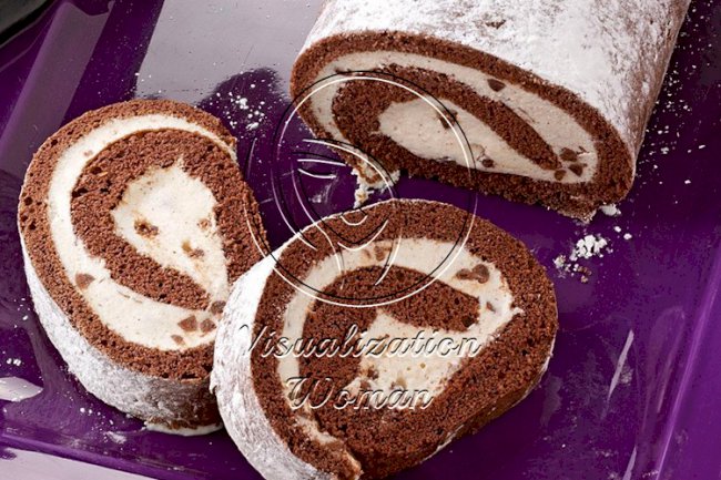 Chocolate Cannoli Cake Roll