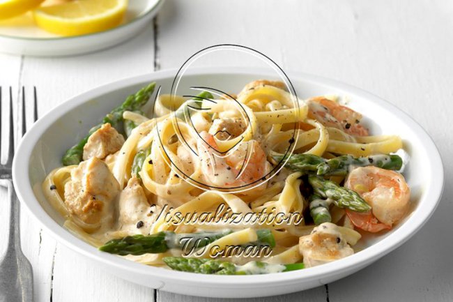 Chicken and Shrimp with Lemon Cream Sauce