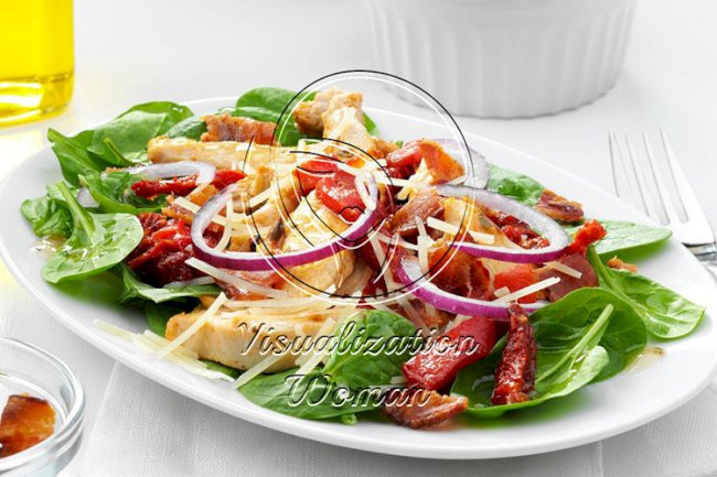 Sun-Dried Tomato & Chicken Spinach Salad