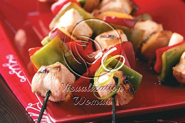 Chicken Kabobs with Peach Glaze