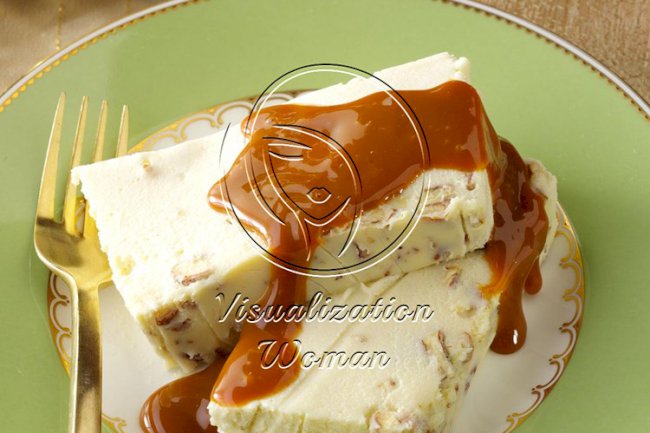 White Chocolate Terrine with Caramel Sauce
