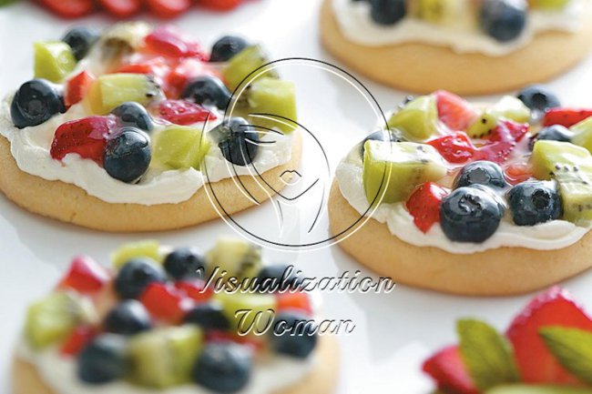 Sugar Cookie Fruit Pizzas