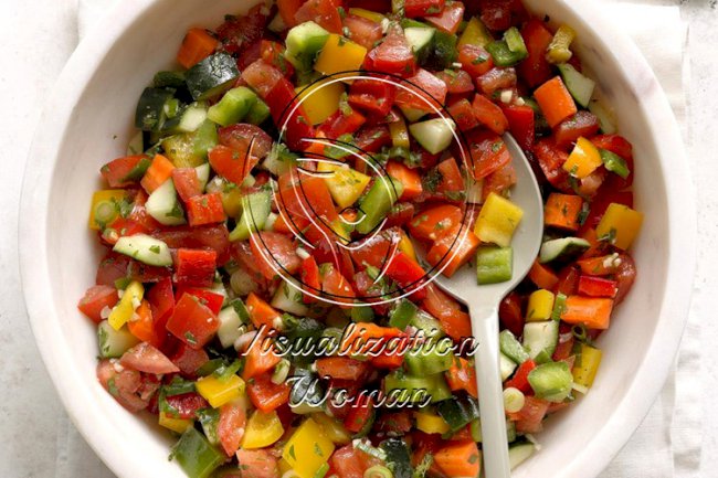 Israeli Pepper Tomato Salad