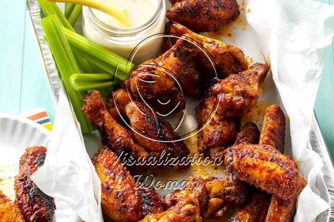 Spicy Chicken Wings with Blue Cheese Dip