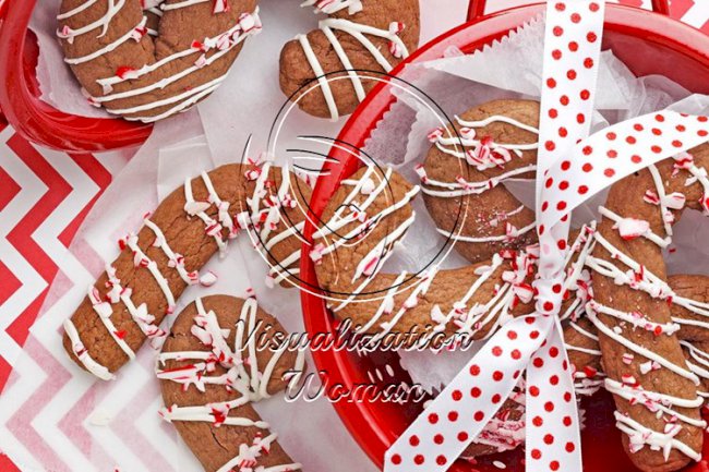 Chocolate Candy Cane Cookies