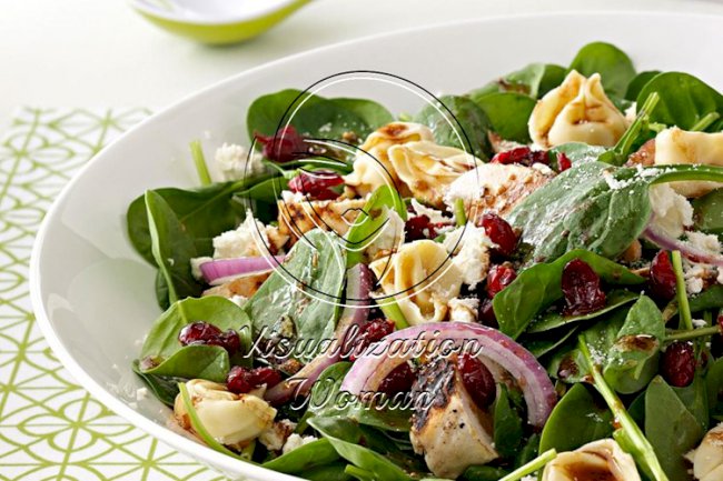 Chicken & Tortellini Spinach Salad