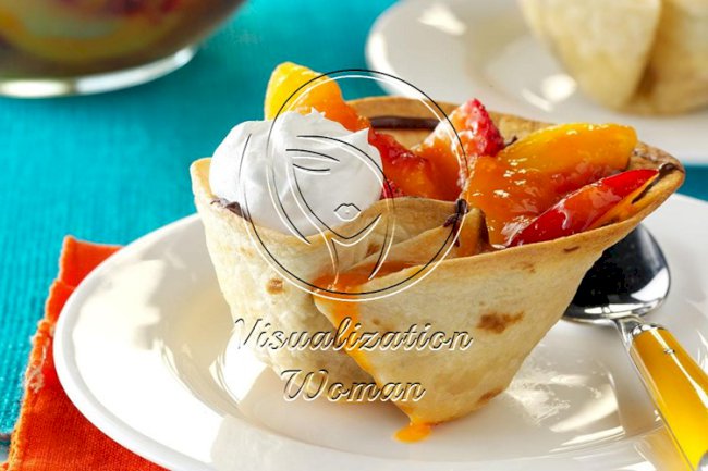 Fruity Chocolate Tortilla Cups