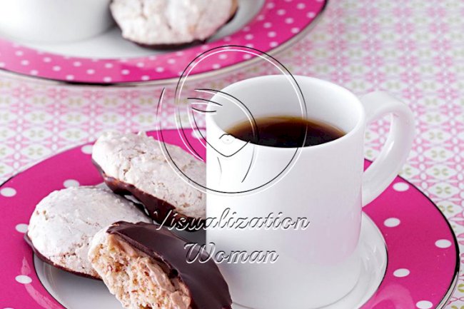 Chocolate-Dipped Almond Macaroons