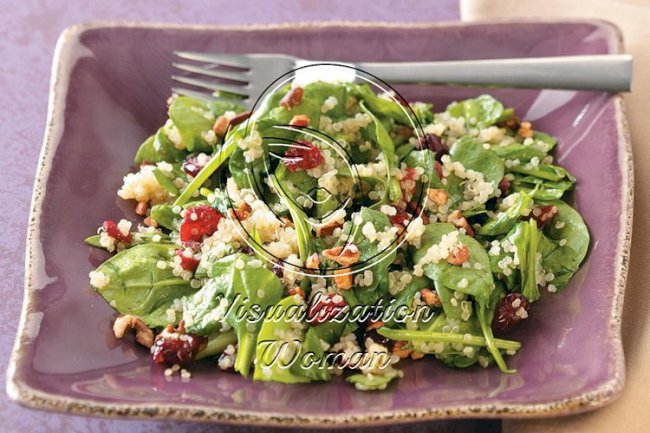 Quinoa Wilted Spinach Salad
