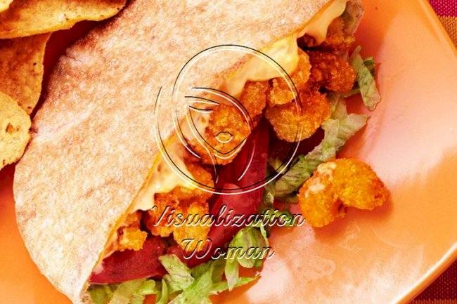 Cajun Popcorn Shrimp Sandwiches