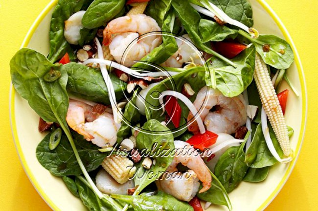 Warm Szechuan Shrimp and Spinach Salad