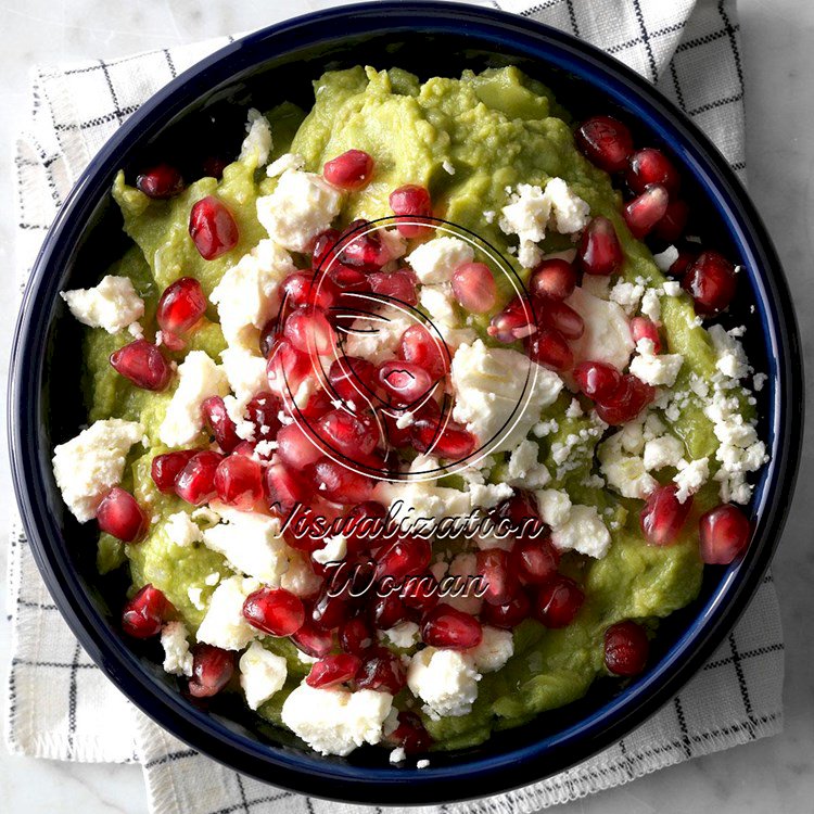 Pomegranate Guacamole with Feta Cheese
