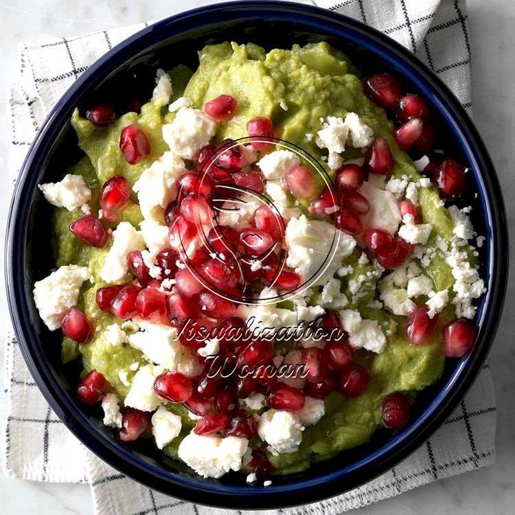 Pomegranate Guacamole with Feta Cheese