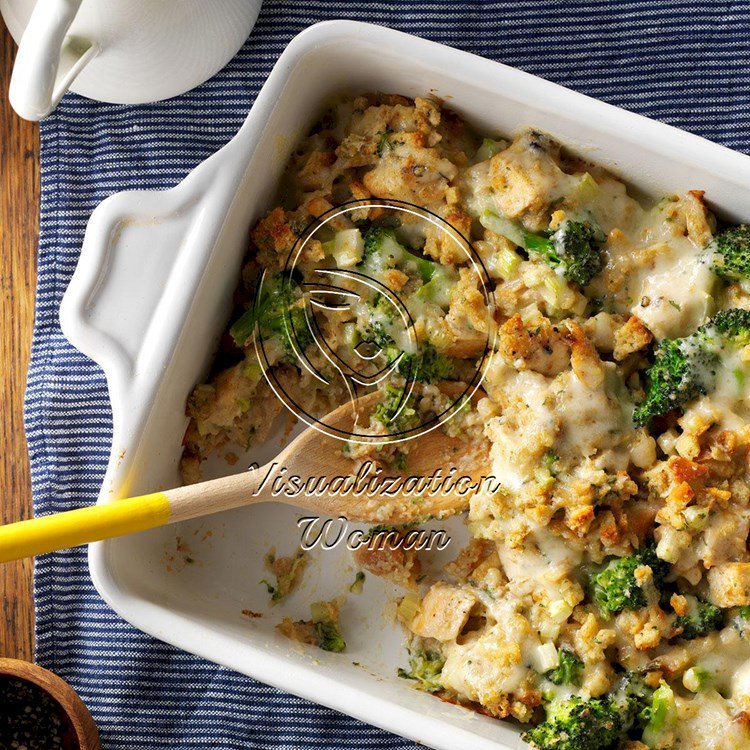 Chicken and Swiss Stuffing Bake