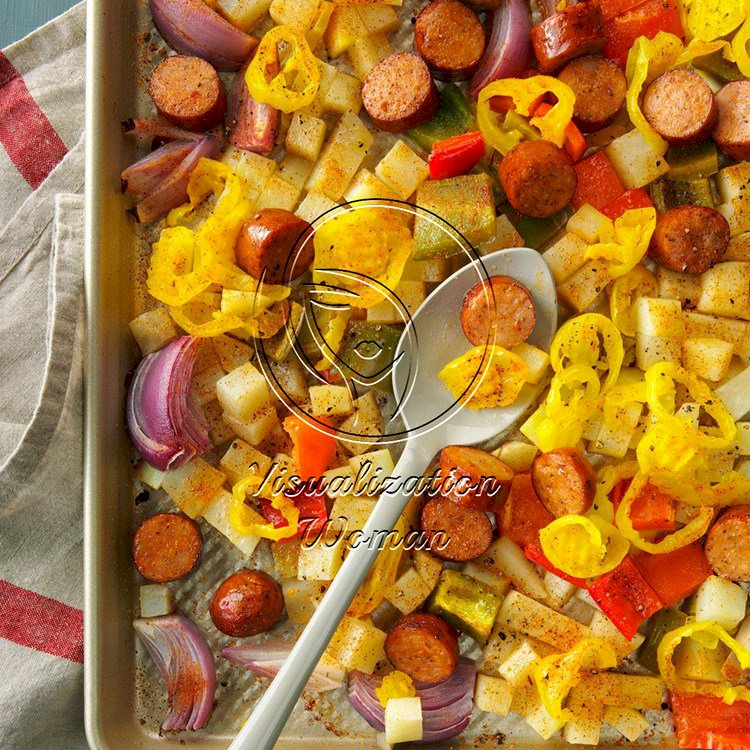 Spicy Roasted Sausage, Potatoes and Peppers