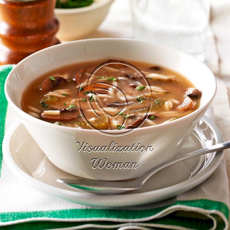 Lemony Mushroom Orzo Soup