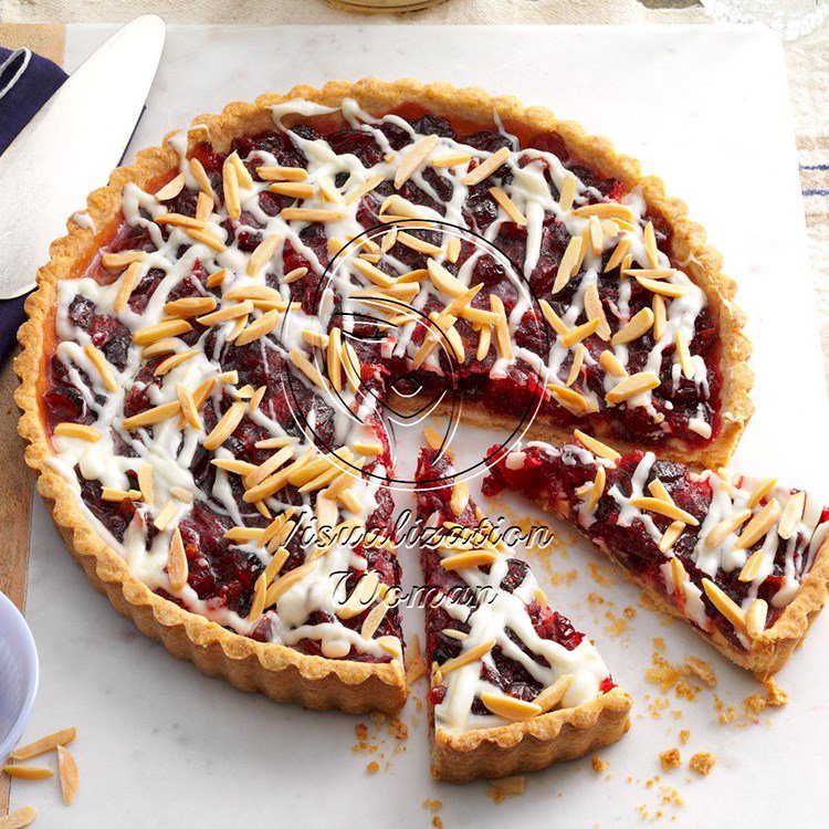 White Chocolate Cranberry Almond Tart