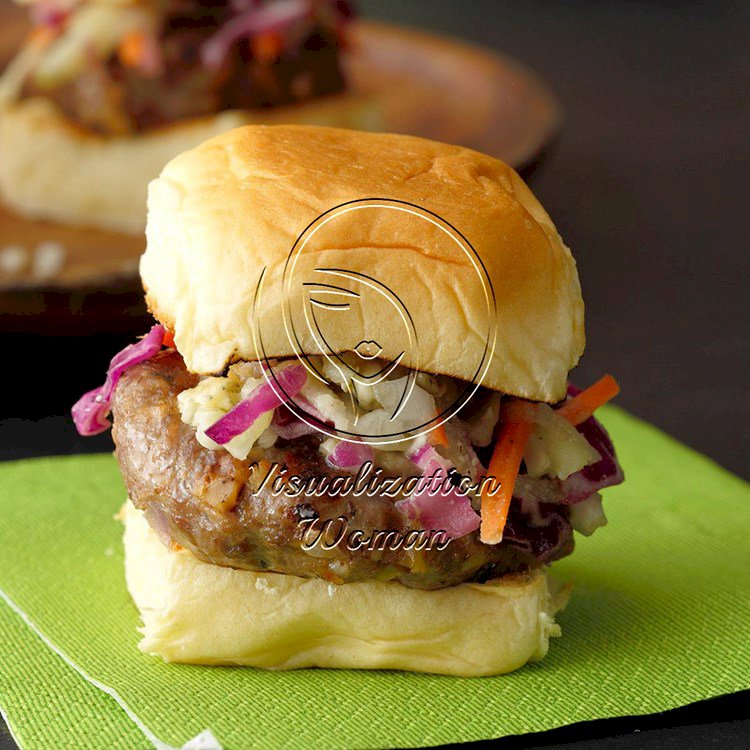 Maple Sausage Sliders with Slaw