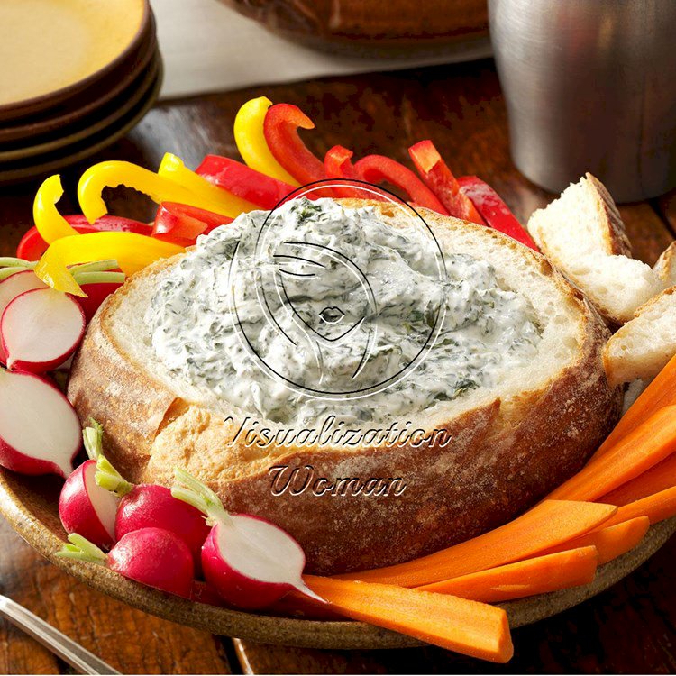 Spinach Dip in a Bread Bowl