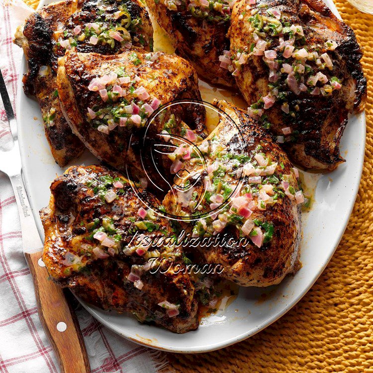 Spiced Grilled Chicken with Cilantro Butter