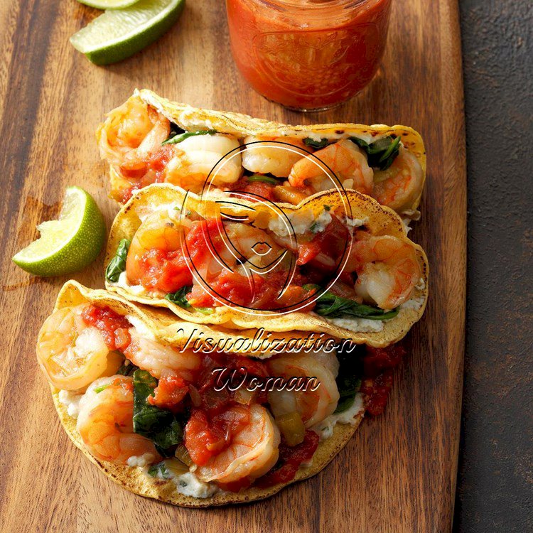 Spinach, Shrimp and Ricotta Tacos