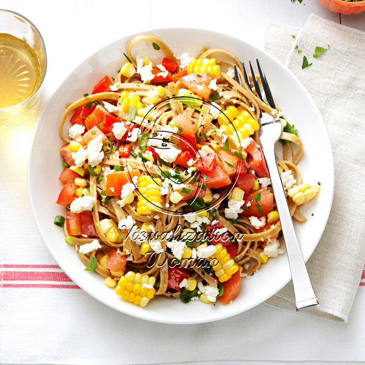 Fresh Corn and Tomato Fettuccini