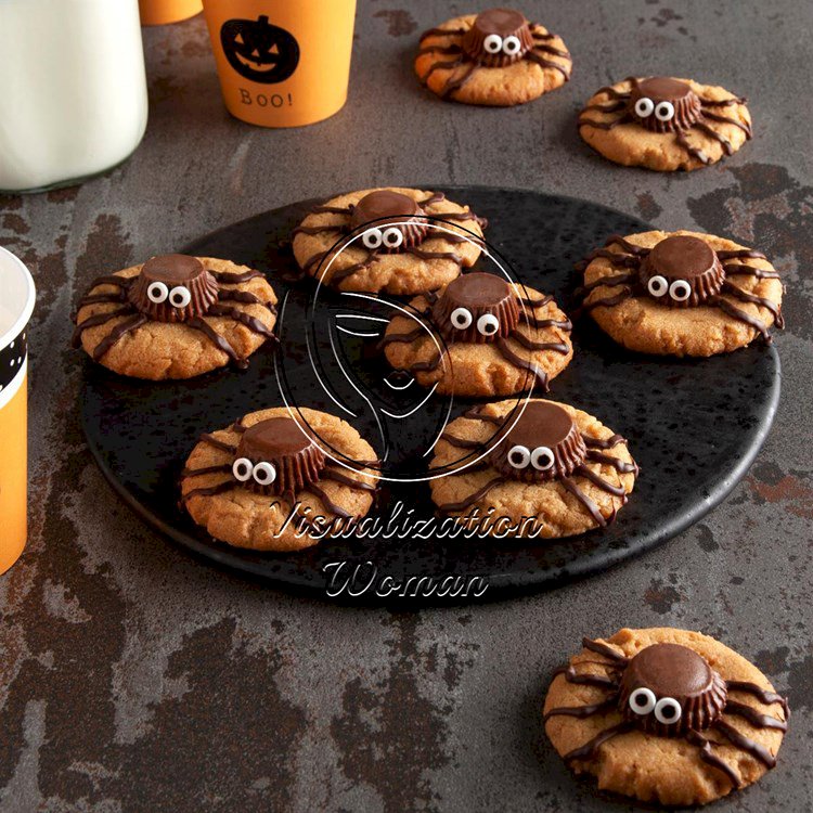 Halloween Peanut Spider Cookies