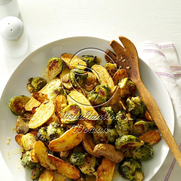 Lemon Roasted Fingerlings and Brussels Sprouts