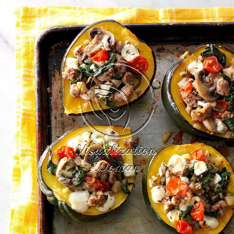 Turkey Sausage-Stuffed Acorn Squash