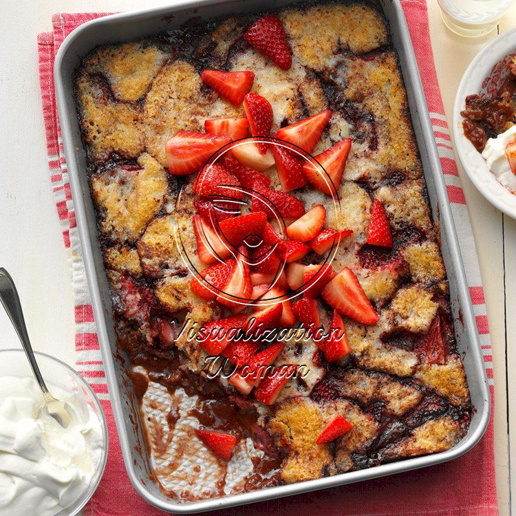 Chocolate-Covered Strawberry Cobbler