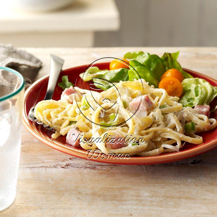 Linguine with Ham & Swiss Cheese