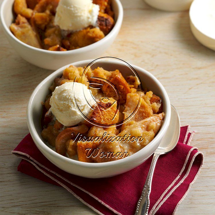 Toffee-Pear Crisp Bread Pudding