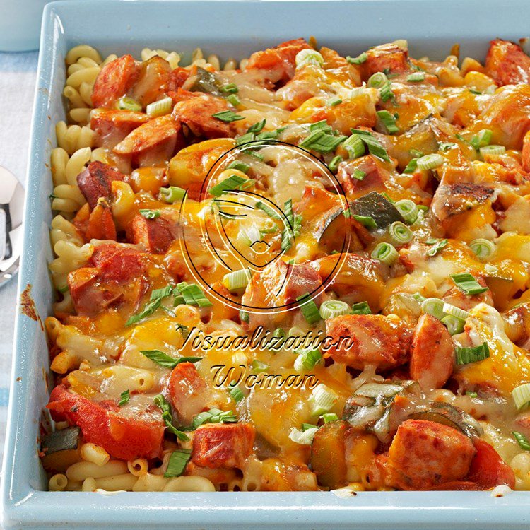 Three-Cheese Kielbasa Bake