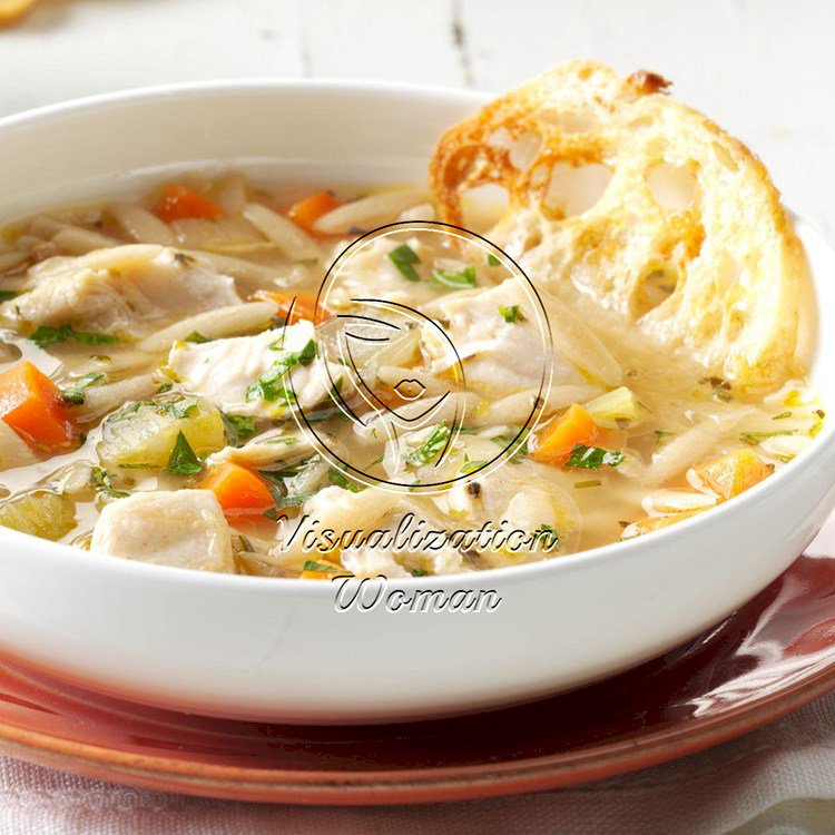 Mediterranean Chicken Orzo Soup