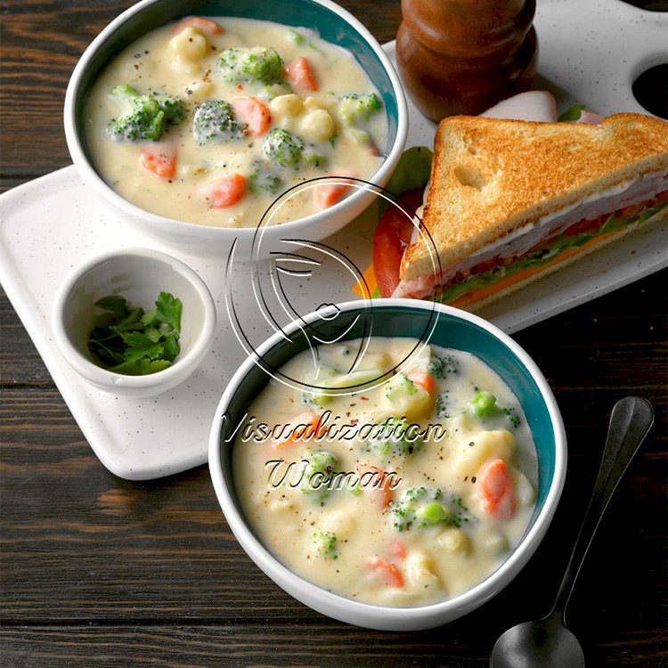 Cauliflower Broccoli Cheese Soup