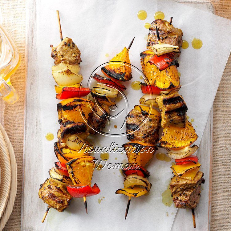 Curried Pork & Orange Kabobs