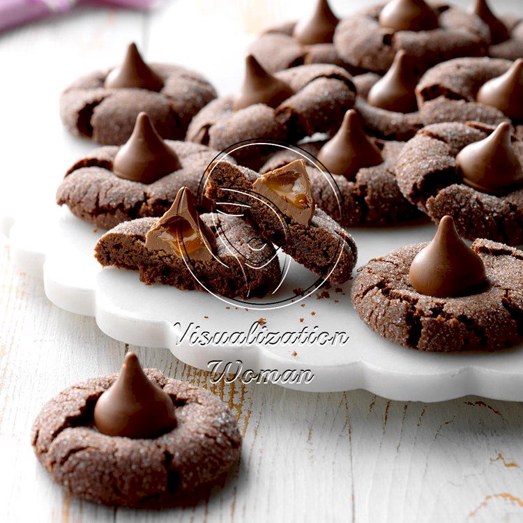 Chocolate Caramel Kiss Cookies