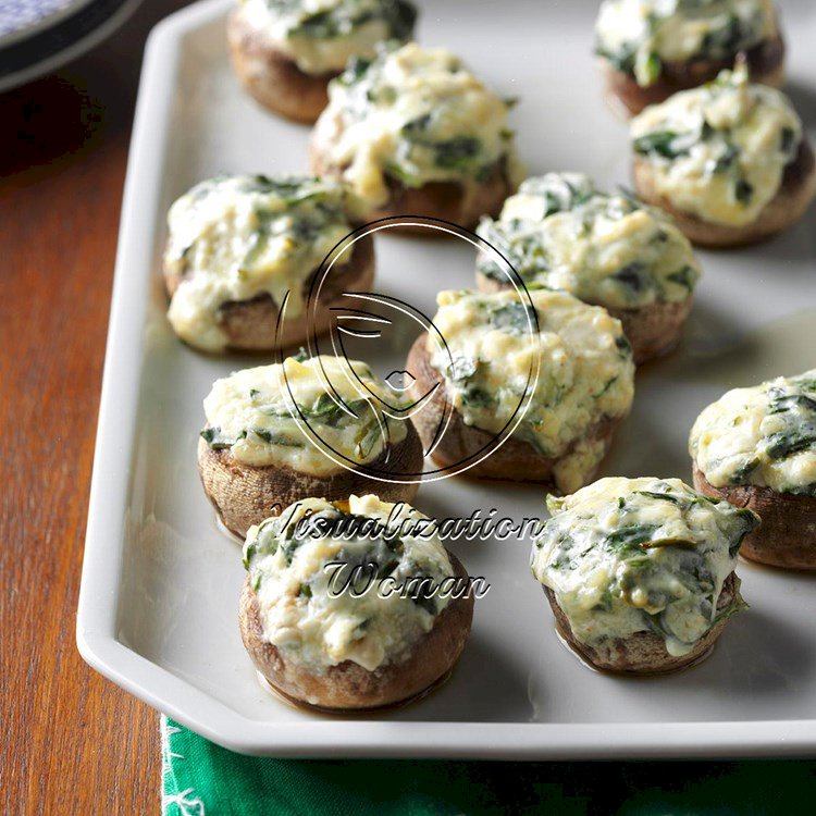 Spinach Dip-Stuffed Mushrooms