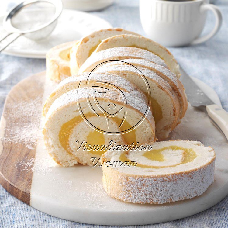 Moist Lemon Angel Cake Roll