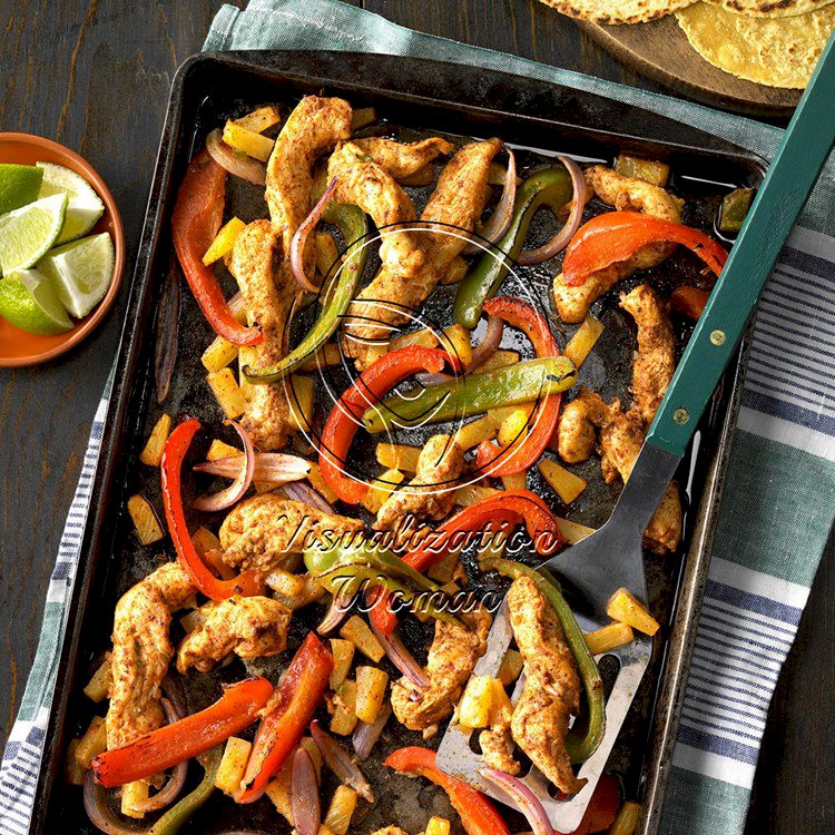 Sheet-Pan Pineapple Chicken Fajitas